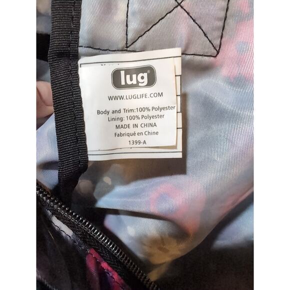 Lug Packable Puddle Jumper Backpack Water Color Black Floral Travel - Picture 8 of 8